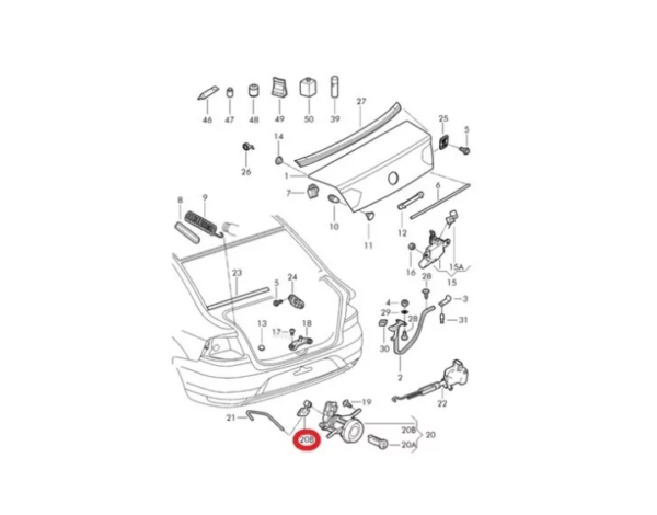 GRAMPO HASTE FECHADURA TAMPA TRASEIRA FOX GOL G5 G6 VOYAGE - Image 3