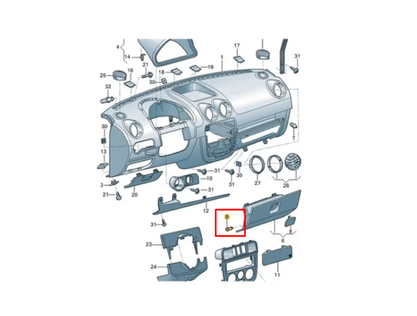 PINO DOBRADIÇA PORTA LUVAS GOL G4 ORIGINAL VW 5W0857149 - Image 2