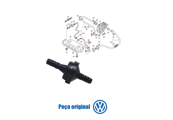 VALVULA RETENÇÃO VACUO PASSAT GOLF NEW BEETLE ORIGINAL VW