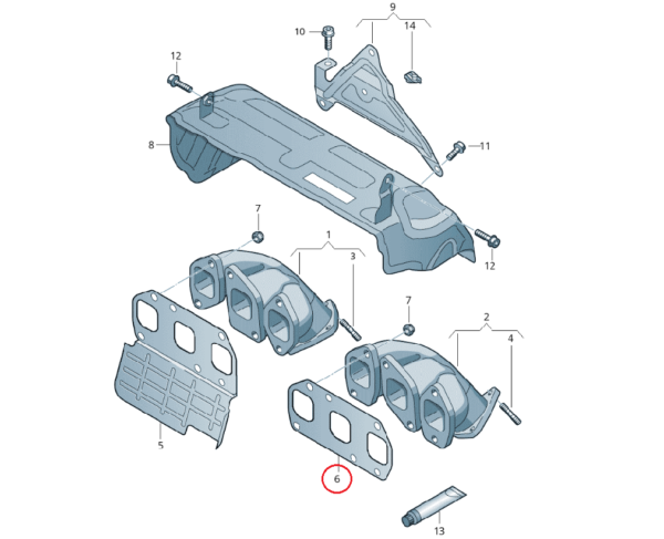 JUNTA COLETOR PASSAT 06/12 TOUAREG 06/10 AUDI Q7 03H253050B - Image 6