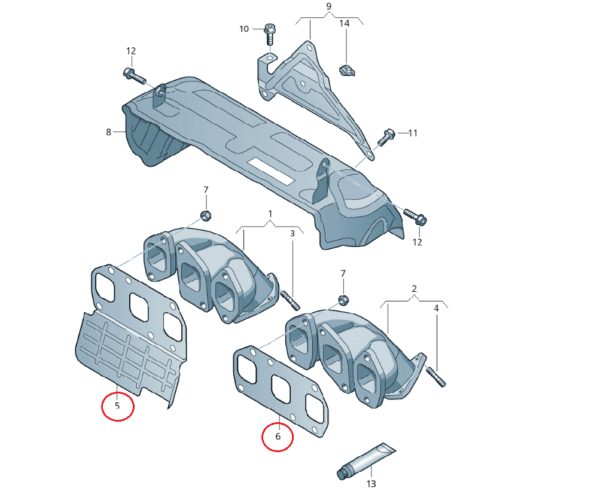KIT JUNTA COLETOR PASSAT V6 TOUAREG AUDI Q7 ORIGINAL VW - Image 8