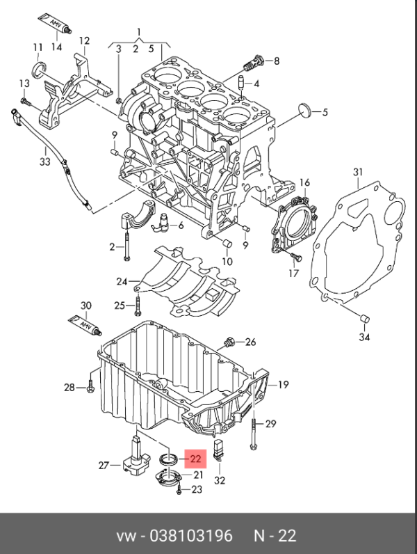 ANEL VEDAÇÃO CARTER SENSOR OLEO VW GOLF JETTA TIGUAN AMAROK - Image 3